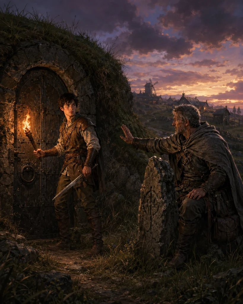 a_detailed_fantasy_medieval_scene_at_dusk_overall_1