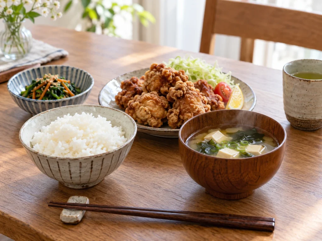 japanese-home-meal-karaage-miso-soup